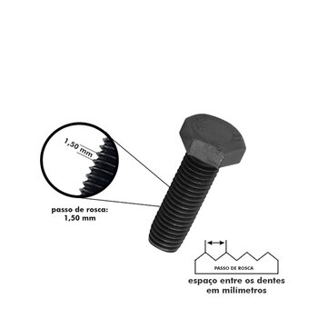 PARAFUSO SEXTAVADO AÇO 8.8 M14X40MM MB DIN 961-25 PEÇAS