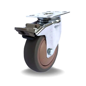 RODÍZIO GIRATÓRIO 75 MM C/FREIO MARROM - CASTERINE