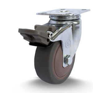 RODÍZIO GIRATÓRIO 75 MM C/FREIO MARROM - CASTERINE