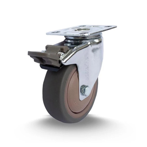 RODÍZIO GIRATÓRIO 63 MM C/FREIO MARROM - CASTERINE