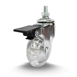 RODÍZIO PRETO 50MM GIRATÓRIO CRISTAL C/ FREIO - COLSON