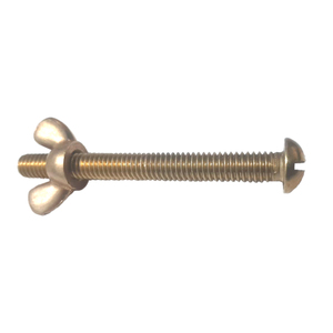 PARAFUSO MÁQUINA FENDA 5/16X3 COM PORCA BORBOLETA DE LATÃO - 10 UNID.