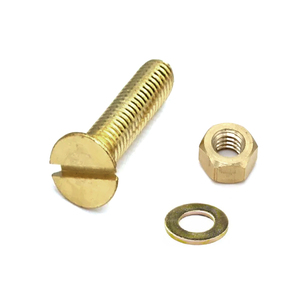 PARAFUSO LATÃO FENDA CABEÇA CHATA 3/8X1.1/2 - 10 UNID.