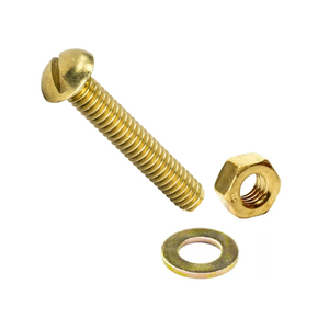 PARAFUSO LATÃO MÁQUINA FENDA 3/8X1.1/2 - 10 UNID.