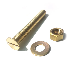 PARAFUSO LATÃO MÁQUINA CAB. CHATA. FENDA 3/8x3-25 PÇ