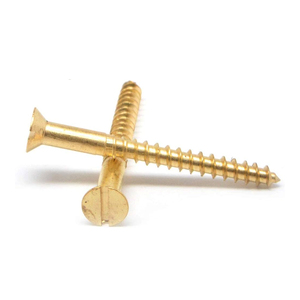 PARAFUSO MADEIRA FENDA LATÃO 3,5 X 45 - 20 PEÇAS