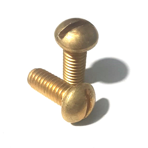 PARAFUSO LATÃO MÁQUINA REDONDA FENDA 5/16X3/4 -20 UNID.