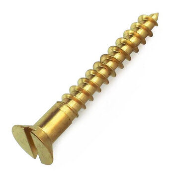 PARAFUSO MADEIRA FENDA LATÃO 3,8 X 45 - 50 PEÇAS