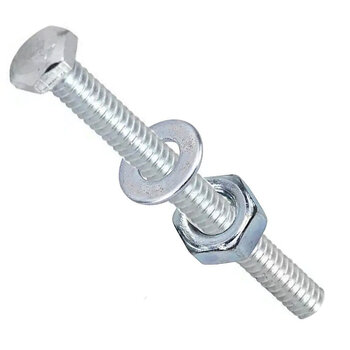 PARAFUSO SEXTAVADO ROSCA INTEIRA 1/4 X 1.1/2 ZINCADO COM PORCA E ARRUELA  - 50 UNID.